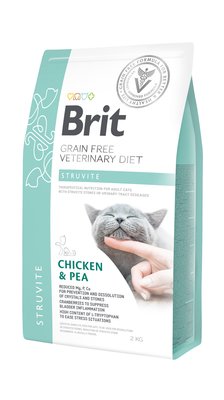 Сухой корм для кошек взрослых Brit VetDiets при струвитном типе МКБ с горохом и курицей 2кг (8595602528271) 304409 фото