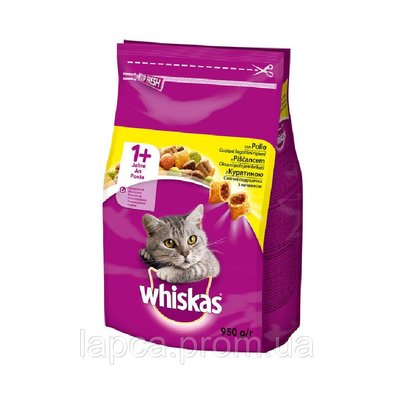 Сухий корм Whiskas курка 950г для дорослих котів (5900951258459) 300305 фото