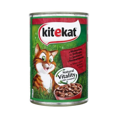 Вологий корм Kitekat консерва яловичина в соусі 400г для котів (5900951016974) 301099 фото
