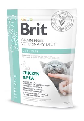 Сухой корм для кошек взрослых Brit VetDiets при струвитном типе МКБ с горохом и курицей 400г (8595602528288) 304410 фото