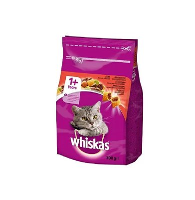 Сухий корм Whiskas ялововичина 300г для дорослих котів (5900951014031) 300303 фото