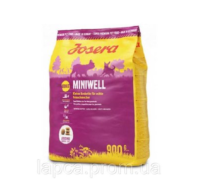 Сухий корм Josera Miniwell 900г для дорослих собак дрібних порід (4032254745167) 300033 фото