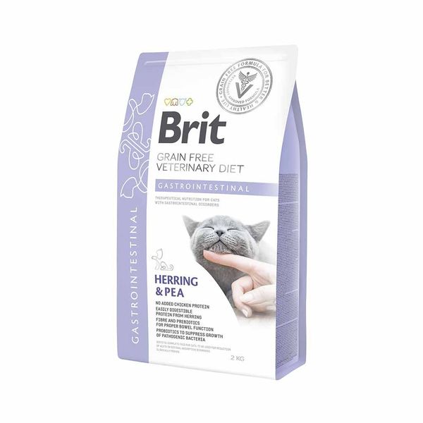 Сухой корм для кошек всех возрастов Brit VetDiets при остром и хроническом гастроэнтерите c сельдь лосось яйца и горох 2кг (8595602528424) 304415 фото