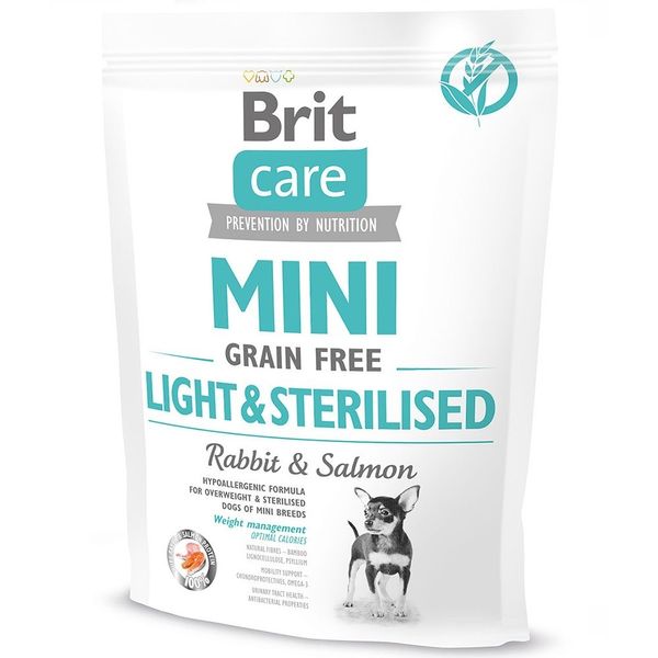 Сухий корм Brit Care GF Mini Liгht and Sterilised 400 г (д/собак малих порід) контроль ваги (8595602521074) 301912 фото