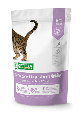 Сухий корм для дорослих котів з чутливим травленням Nature's Protection Sensitive Digestion 400г (4771317457660) 70174716 фото