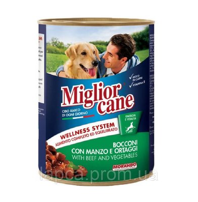 Вологий корм Migilorcane консерва ялововичина з овочами кусочками 405г для собак (8007520011211) 301739 фото