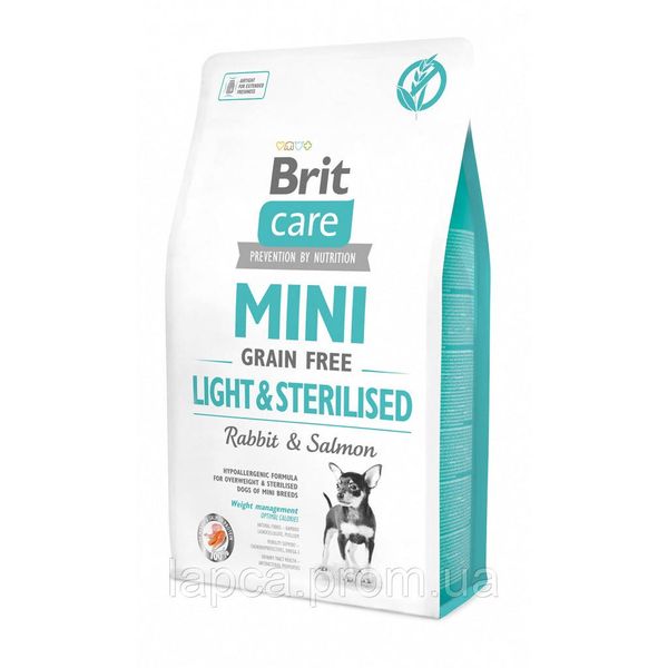 Сухой корм Brit Care GF Mini Liгht&Sterilised 7кг (д/собак малых пород) контроль веса (8595602521081) 590786 фото