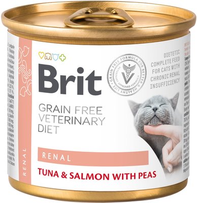 Вологий корм Brit Veterinary Diet Renal консерва 200 г для кішок (8595602549870) 301324 фото