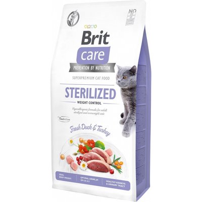 Сухий корм Brit Care Cat GF Sterilized Weight Control, 400 г (контроль ваги для стерилізованих котів) (8595602540808) 301899 фото