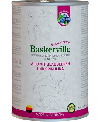 Вологий корм Baskerville Holistic 400г консерва олень/чорниця/спіруліна для собак (4250231541810) 301977 фото