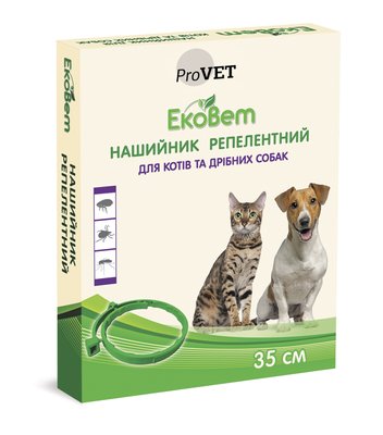 Нашийник ЕкоВет для котів і малих собак репелентний 35см арт.PR241115 (4823082411153) 304587 фото