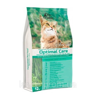 Сухий корм Carpathian Pet Food Optimal Care для дорослих котів всіх порід від 1 до 7 років, з куркою, 12 кг 301624 фото