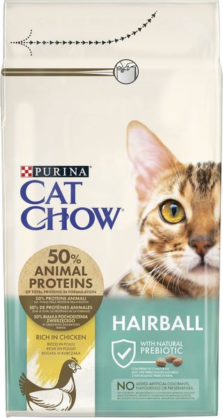 Сухой корм CatChow Hairball Control 1,5кг для кошек (5997204514486) 301847 фото