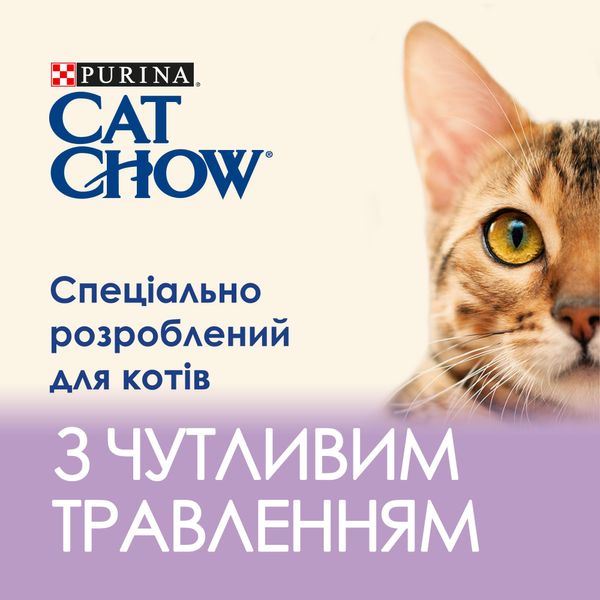 Вологий корм CAT CHOW Sensitive для котів із чутливою системою травлення, з лососем та цукіні 85 г (7613037025521) 300850 фото