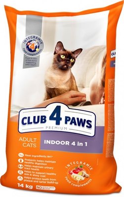 Сухий корм Club 4 Paws Premium для котів індор 4 в 1 14 кг (4820083909436) 300239 фото