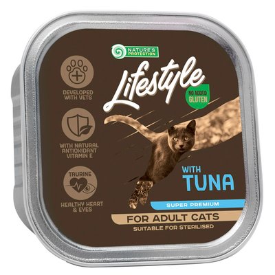 Влажный корм для взрослых стерилизованных котов с тунцом Nature's Protection Lifestyle adult (suitable for sterilized) with Tuna, 85 г (4771317460844) 70174975 фото