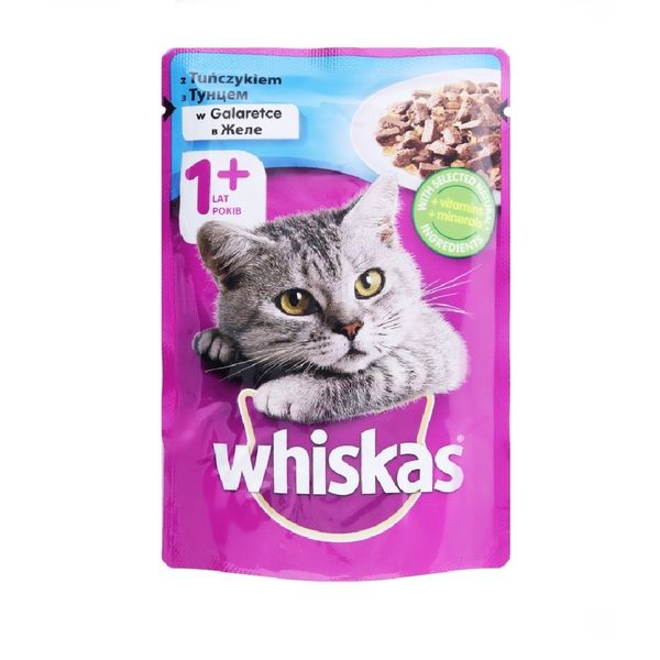 Вологий корм Whiskas пауч тунець в желе 100г для котів (4770608253080) 301467 фото