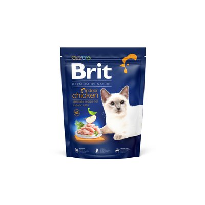 Сухий корм для кішок, що мешкають у приміщенні Brit Premium by Nature Cat Indoor з куркою 300 г (8595602552986) 304713 фото