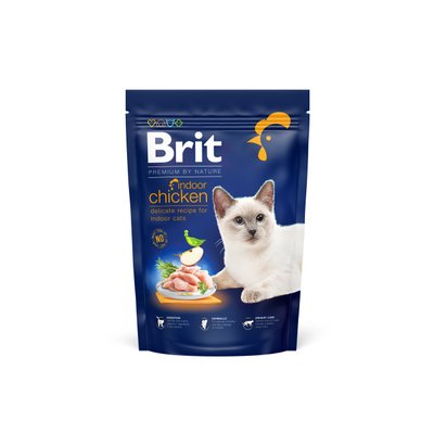 Сухий корм для котів, що мешкають у приміщенні Brit Premium by Nature Cat Indoor з куркою 800 г (8595602553068) 304714 фото