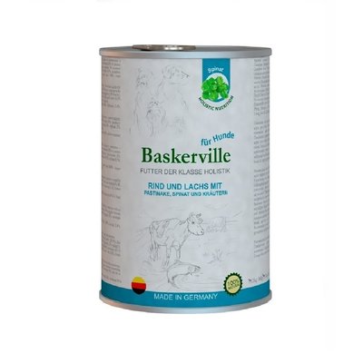 Вологий корм Baskerville Holistic 400 г консерва яловичина/лосось/пастернак для собак (4250231541827) 300050 фото