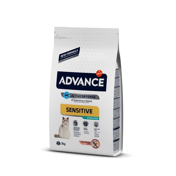 Сухой Корм ​​Advance Cat Sterilized Salmon Sensitive для стерилизованных кошек с чувствительным пищеварением с лососем 3 кг (8410650167909) Арт.922081 65838767 фото