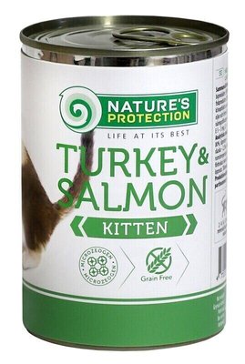 Вологий корм для кошенят з індичкою та лососем Nature's Protection Kitten Turkey&Salmon 400г (4771317451002) 70174760 фото