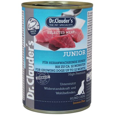 Вологий корм для собак Dr.Clauder’s Selected Meat Junior 400г (4014355225519) 22551000 фото
