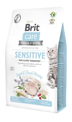 Сухий корм для кішок з харчовою непереносимістю Brit Care Cat GF Insect з комахами та рибою 2кг (8595602554218) 304737 фото