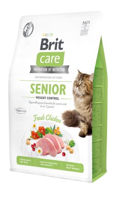 Корм Brit Care Cat сухой для пожилых кошек с избыточным весом Бритт Кеа Кэт Грейн Фри Сеньор Вейт Контрол 2кг 303819 фото