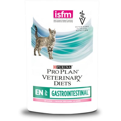 Вологий корм Pro Plan Veterinary Diets EN Gastrointestinal 85г шматочки в підливі з лососем для котів (7613287026552) 301554 фото