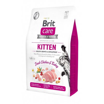 Сухий корм Brit Care Cat GF Kitten HGrowth and Development, 400 г (здороий ріст та розвиток) (8595602540686) 302844 фото