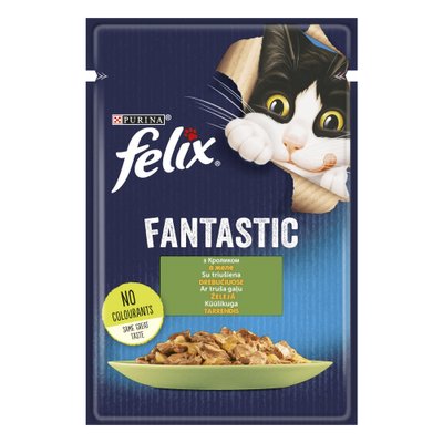 Вологий корм Felix Fantastic пауч кролик у желе 85 г для котів (7613039835500) 300979 фото