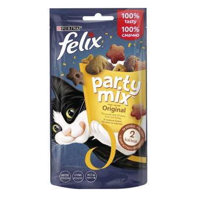 Ласощі Felix PARTY MIX Оріджинал Мікс 60г для котів (7613287631459) 302000 фото