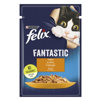 Вологий корм Felix Fantastic пауч Курка в желе 85 г для котів (7613039788097) 302574 фото