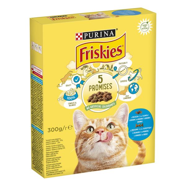 Сухой корм Friskies Indoor лосось и овощи 300г для кошек (7613031868063) 301423 фото