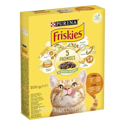 Сухий корм FRISKIES для дорослих котів, з куркою та овочами 300 г (7613031868247) 300848 фото
