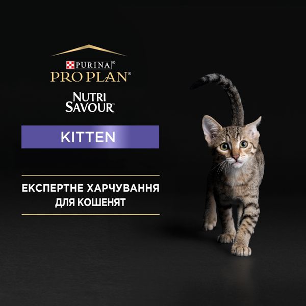 Вологий корм Pro Plan Kitten для кошенят, шматочки у підливці з індичкою 85 г (7613036093453) 300425 фото