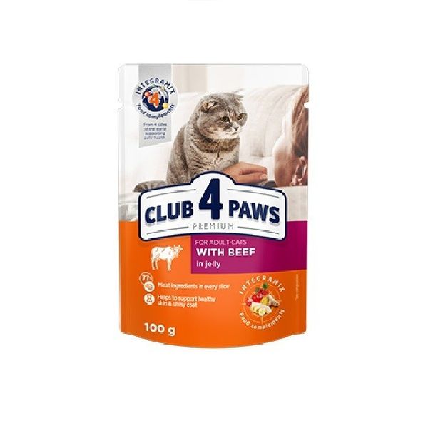 Влажный корм Club 4 Paws Пауч для стерилизованных кошек говядина в желе 80 г (4820215367585) 301865 фото