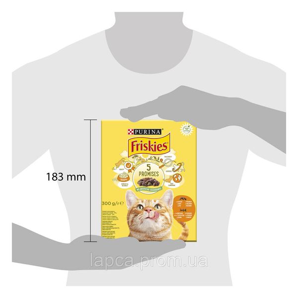 Сухий корм FRISKIES для дорослих котів, з куркою та овочами 300 г (7613031868247) 300848 фото