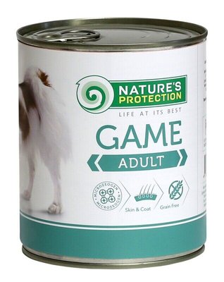Вологий корм для дорослих собак всіх порід з дичиною Nature's Protection Adult Game 400г (4771317450937) 70174748 фото