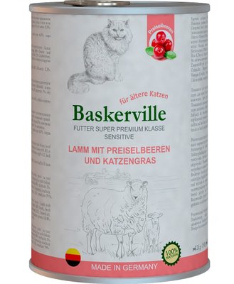 Вологий корм Baskerville Holistic ягня 400г консерва чутливе травлення для котів (4250231541841) 302155 фото