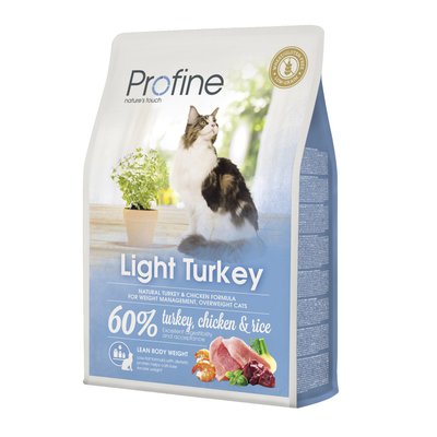 Корм сухий для дорослих котів з надмірною вагою Profine Cat Light з індичкою та рисом 2кг (8595602517794) 306237 фото