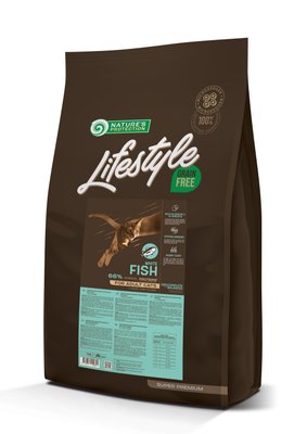 Сухой беззерновой корм для взрослых кошек с белой рыбой Lifestyle Grain Free White Fish Adult Cat 7кг (4771317459602) 70174859 фото