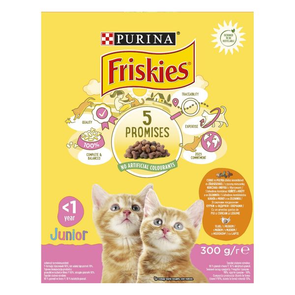 Сухий корм FRISKIES Junior для кошенят, з куркою, індичкою та овочами 300 г (7613031868360) 301565 фото