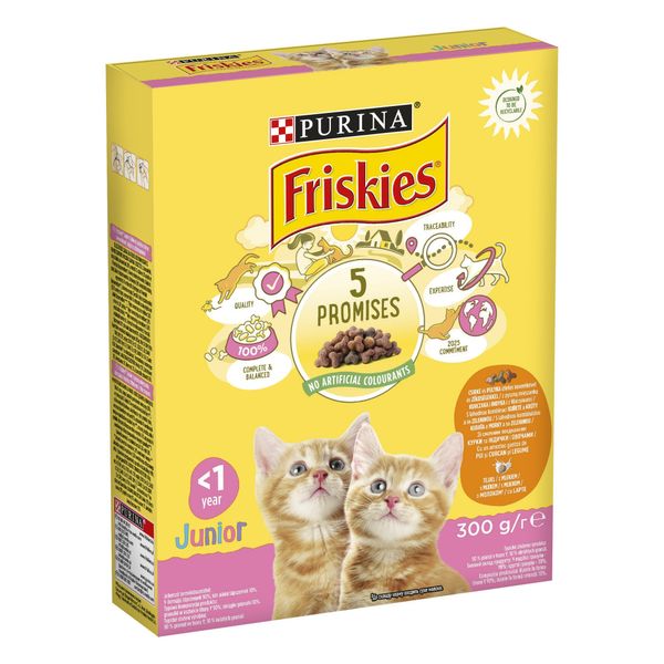 Сухий корм FRISKIES Junior для кошенят, з куркою, індичкою та овочами 300 г (7613031868360) 301565 фото