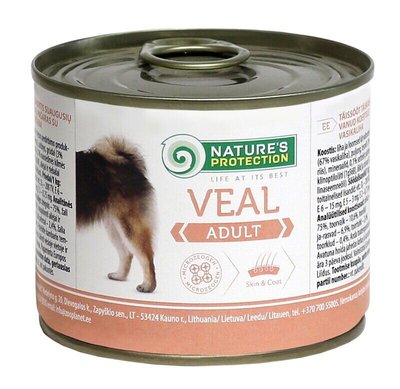 Вологий корм для дорослих собак всіх порід з телятиною Nature's Protection Adult Veal 200г (4771317245182) 70174725 фото