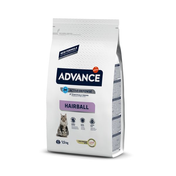 Сухой Корм ​​Advance Cat Hairball для вывода шерсти у взрослых кошек с индейкой 1,5 кг (8410650152103) Арт.537211 65838756 фото