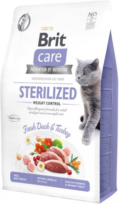 Сухой корм Brit Care Cat GF Sterilized Weight Control, 2кг (для кошек с избыточным весом) (8595602540792) 302634 фото