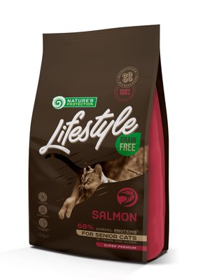 Сухий беззерновий корм для літніх котів з лососем Lifestyle Grain Free Salmon Senior Cat 1,5кг (4771317459565) 70174857 фото