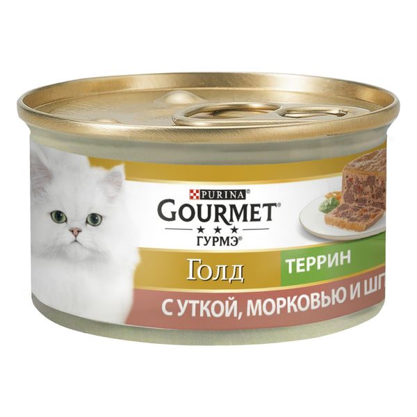 Влажный корм Gourmet Gold консерва утка/морковь/шпинат 85г для кошек (7613033728778) 300434 фото